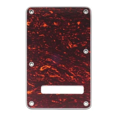 Image of Musiclily Guitar Strat Back Plate for Fender USA/Mexican Standard Stratocaster Modern Style, 4Ply Red Tortoise