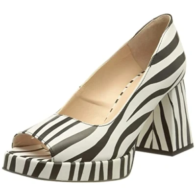 Image of L37 HANDMADE SHOES Women&#039;s HERE WE GO Platform, Black/White, 5 UK