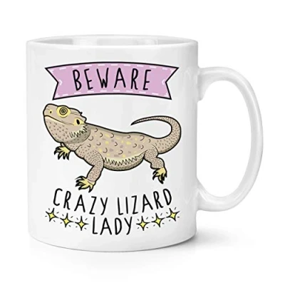 Image of Beware Crazy Lizard Lady 10oz Mug Cup