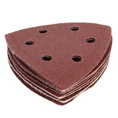 Image of Kljuyhat 10x Nylon Sand Paper Pads 90mm Triangles 40, 60, 80, 100 &amp; 120 Grit Sanding Sheets