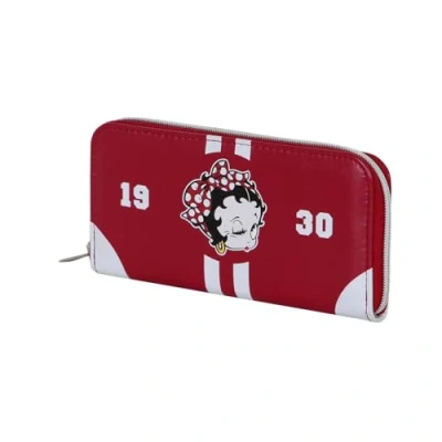 Image of Betty Boop Varsity Essential Wallet, Burgundy, 19 x 10 cm
