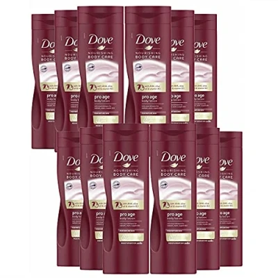 Image of 12 Pack of Dove Nourishing Body Care Pro Age Lotion 400ml with AHA, olive oil &amp; Vitamin B