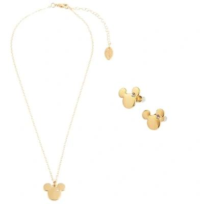 Image of Disney Stitch Girls Jewellery Set, Friendship Necklace Earrings Bracelet Rings Gifts (Gold Mickey)