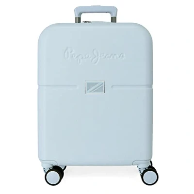 Image of Pepe Jeans Accent Cabin Suitcase Blue 40x55x20 cm Rigid ABS Integrated TSA Closure 37L 2.74 kgs 4 Double Wheels Expandable Hand Luggage