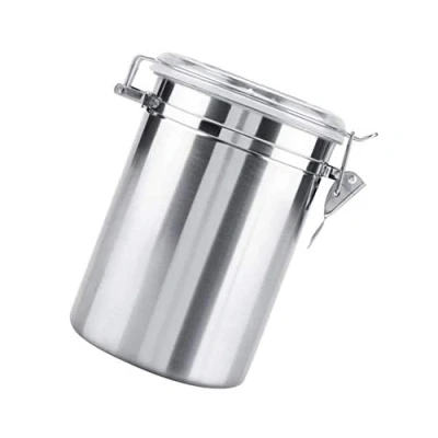 Image of VICMAT Coffee Canister Airtight Tin Stainless Steel Container with Large Capacity for Beans, Tea or Sugar