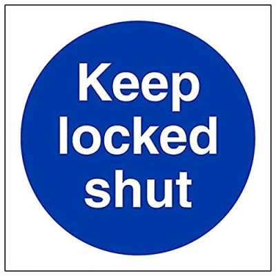 Image of V Safety Eco Friendly Fire Door &amp; Mandatory Keep Locked Shut 100 X 100mm