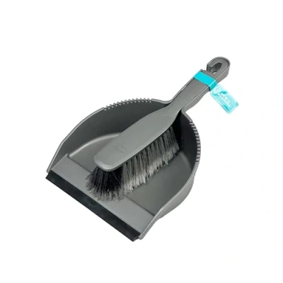 Image of Addis Everyday Stiff Dustpan &amp; Brush Set, built to last, MO, Plastic Nylon, Metallic Silver, One Size,519131