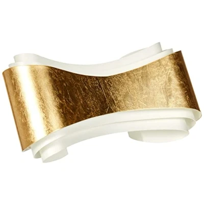Image of Selène Ionica LED wall lamp, steel, gold leaf decoration