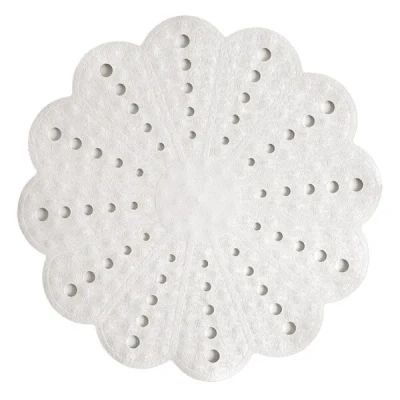 Image of Showerdrape Petal Non Slip Round Shower Mat, White Bath Matt With Unique Flower Design For Bathroom, Rubber Bathroom Mat Anti Floor Ideal Use Toilet, &amp; Bath, 54 x 54cm