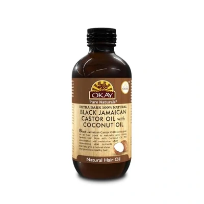 Image of OKAY Pure Naturals Xtra Dark Black Jamaican Castor Oil with Coconut Oil, 4 Ounce, 0.11 kg