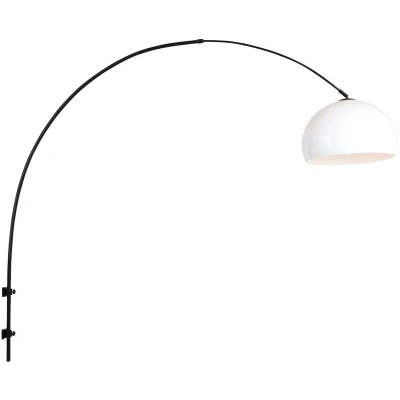 Image of Sparkled Light Cylindrical Wall Lamp Matt Black, White Hood