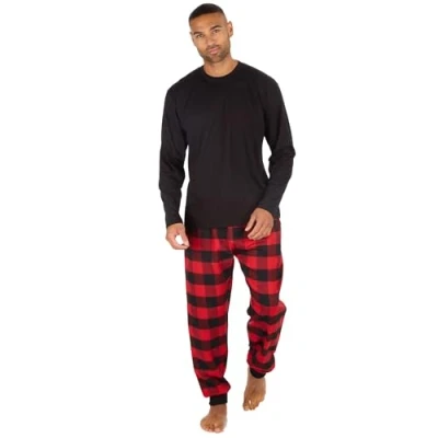 Image of undercover lingerie Mens Flannel Lounge Set 31B1926 Black/Red Large