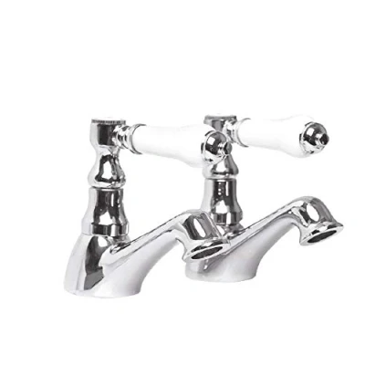 Image of Nuie XM301 Bloomsbury ǀ Traditional Bathroom Lever Handle Basin Taps, 105mm x 40mm, Chrome