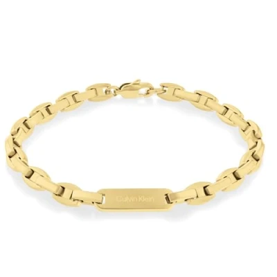 Image of Calvin Klein Men&#039;s BOLD METALS Collection Chain Bracelet Yellow gold 35000412