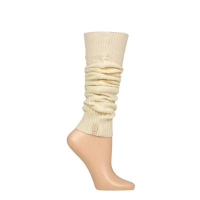 Image of Women&#039;s 1 Pair Elle Fine Cable Knit Leg Warmers Cream One Size