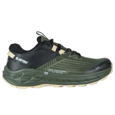 Image of Hi Tec Fuse Trail Low Men&#039;s Running Shoes, Hiking Footwear, Olive Night Black Docker, 8.5 UK
