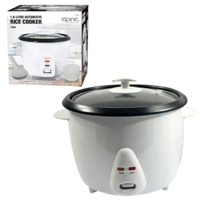 Image of Electric Rice Cooker 6 Cup Capacity, Non Stick Pot, One Touch Operation, Automatic Keep Warm Function, Steamer Basket Included (0.8L 350W White)