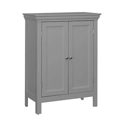 Image of Teamson Home Stratford Bathroom Floor Cabinet Grey EHF 676G With 2 Shelves