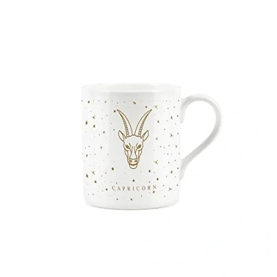 Image of Purely Home Capricorn Gold Star Sign Mug Small Fine Bone China White Coffee/Tea Present Zodiac Gift