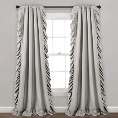 Image of Lush Decor Reyna Light Grey Window Curtain 54&quot; x 84&quot;