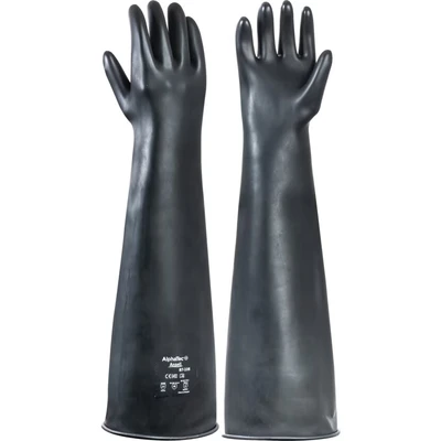Image of INDUSTRIAL LATEX HEAVY WEIGHT 24&quot; GAUNTLET BLACK 09