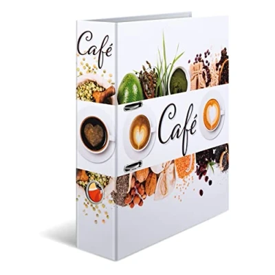 Image of HERMA A4 Recipe Binder Coffee, 7cm Wide, DIY Organizer, Gloss Finish Book Design with Inner Print