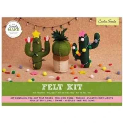 Image of Simply Make Felt Cactus Set of 3, Felting Craft Making Kit for Adults and Older Kids, Lovely Decorations Your Home, Kitchen Accessories, Crafts A Great Present, Ideal Hobbies