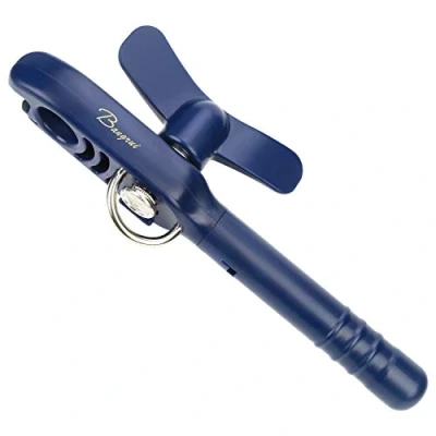 Image of Home Kitchen Restaurant Safety Bottle Jar Wine Manual Can Opener&amp;Bangrui Professional 4 in 1 Opener Keeps Smooth Edges. with a Corkscrew Folded The Lever. Best Gadget for Use (Blue)
