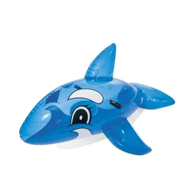Image of Bestway Blue Whale Pool Float, Kids Inflatable Ride On with Handles, Swimming and Beach Toy