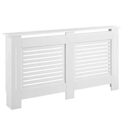 Image of [en.casa] Radiator Cover Case for Heater Burn Protection Slatted MDF Boards 172 x 19 82 cm White