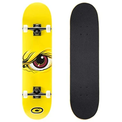Image of Osprey Complete Skateboard for Kids and Adults Beginner Double Kick Trick 31 Inch Boys Girls ABEC 7 Bearings Multiple Designs, Wrath