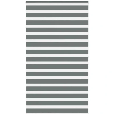 Image of vidaXL Zebra Blind Dark Grey 120x200 cm Fabric Width 115.9 Polyester