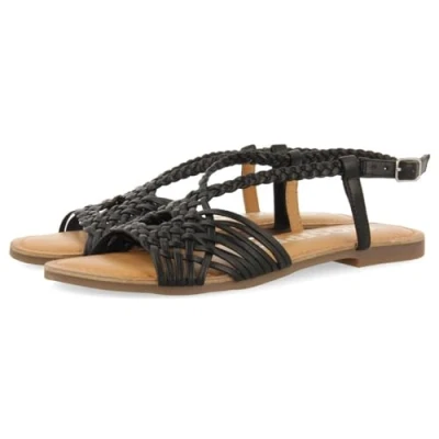 Image of GIOSEPPO Women&#039;s aidone Flat Sandal, Black/White, 4 UK