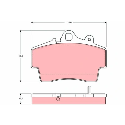 Image of 98635193911, 98635193913, 98635193915 Brake pad set TRW GDB1394 prepared for wear indicator PORSCHE: Boxster, 911 Coupe