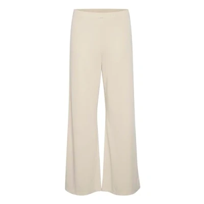 Image of Part Two Women&#039;s Pants Jersey Flared Legs Regular Fit Elastic Waist Full Length Trousers, Moonbeam,