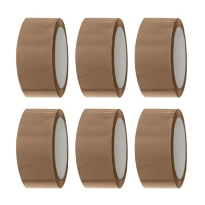 Image of ANSIO Packing Tape Parcel 6 Rolls (48mm x 60m) Durable Brown for Boxes, Secure Packaging Moving House