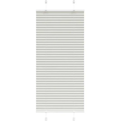 Image of vidaXL Pleated Blind Light Grey 65x150 cm Fabric Width 64.4 Polyester