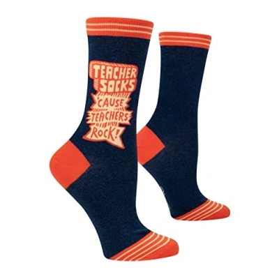 Image of Blue Q women&#039;s Novelty Crew Socks (fit shoe size 5 10), Teacher Socks, One
