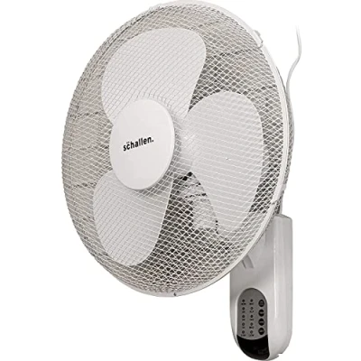 Image of Branded 16&quot; 40cm Oscillating Wall Mounted Air Cool Fan with 3 Speed Settings, Timer &amp; Remote Control (White)
