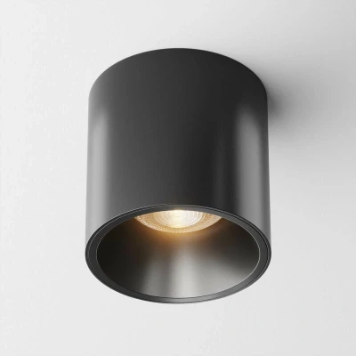 Image of Maytoni Alfa LED Dimmable Surface Mounted Downlight Black, 7cm 3000K