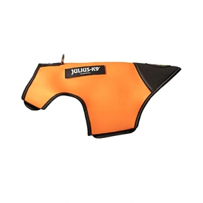 Image of Julius K9 IDC Neoprene Dog Jacket, Size: S, Black and UV Orange