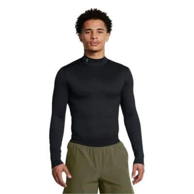 Image of Under Armour Men&#039;s UA ColdGear Elite Compression Long Sleeve Mock Neck Shirt, Sportswear, Black, M　メンズ