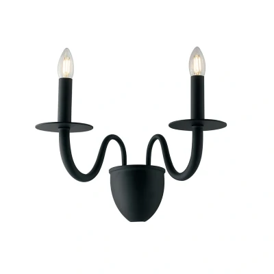 Image of ARMSTRONG Twin 2 Light Candle Wall Black 45x36x26cm