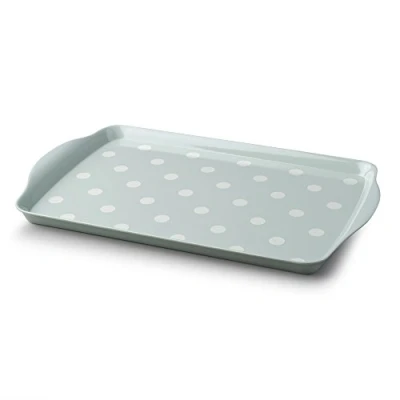 Image of Zeal G203G Melamine Dotty Serving Design Tray (38x24cm) Sage Green