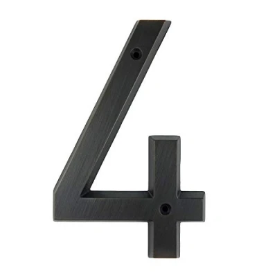Image of HASWARE House Number Sign 6 Inch (15 cm) Vintage Style Aged Bronze Finish Door Numbers Signage Plaque Street Home Address Numerals,Zinc Alloy[Number 4]