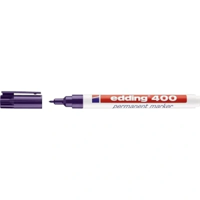 Image of edding 400 permanent marker violet 1 pen fine round tip mm waterproof, quick drying, smear proof pens for cardboard, plastic, wood, metal, glass and fabric