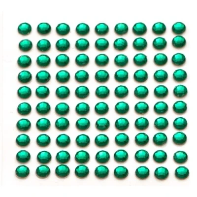 Image of Busy Bead 200 x Green Self Adhesive Diamante Stick On Rhinestone Gems 5mm