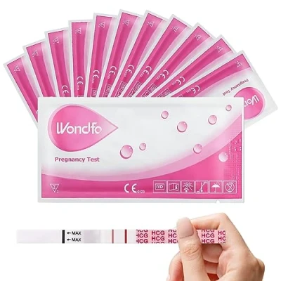 Image of Wondfo Pregnancy Test 20 Ultra Early Strips 10 MIU/mL 5mm Width Fertility Kit