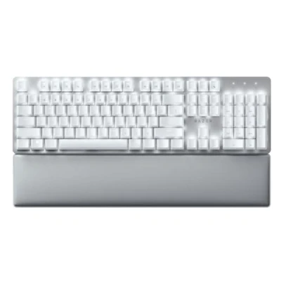 Image of Razer Pro Type Ultra Wireless Mechanical Keyboard for Maximum Productivity (Yellow Silent and Linear Switches, Leatherette Wrist Rest, Multi Device Dongle, Bluetooth) US Layout White