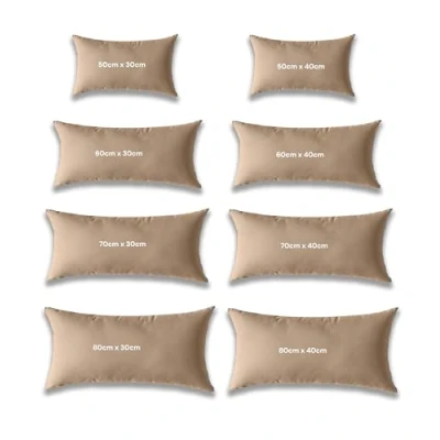 Image of Kosiproducts Throw Rectangle Pillow Cushions + Covers, Water Resistant 100% Polyester, Hollow Fibre Filling [80cmx40cm, Beige]